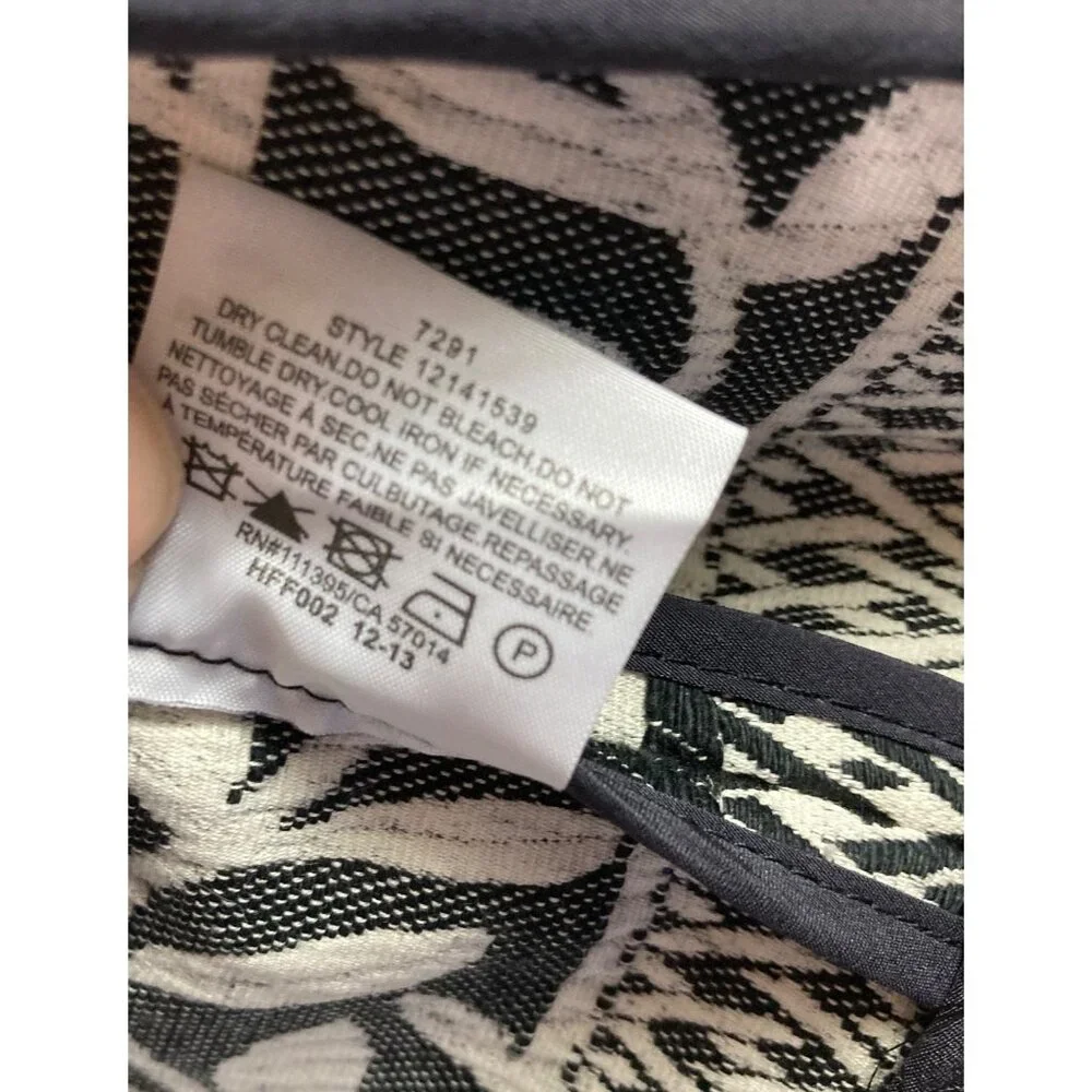 Womens Tory Burch Woven Cotton Floral Aztec Jacket Black Cream 0‎